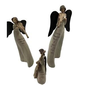 Dicksons Inspirational Resin Angels 3 Piece Decor Figurine Music Love Peace